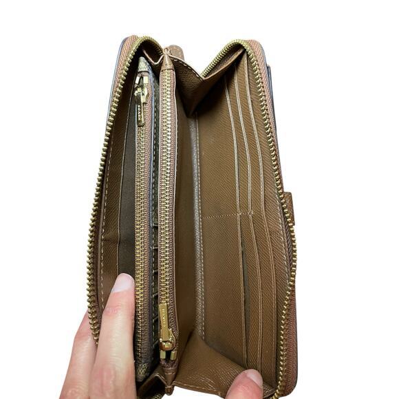 Coach Multifunction Wallet Large Brown Leather C Print Monogram Removable Insert - Picture 11 of 16